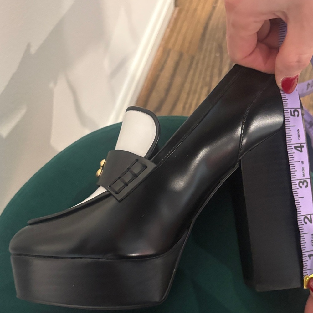 Coach Black and White Platform Loafers - Picture 3 of 6